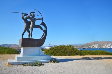 Salamis savaş Yunanistan'ın savaşçıları anıt