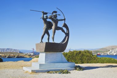Salamis savaş Yunanistan'ın savaşçıları anıt