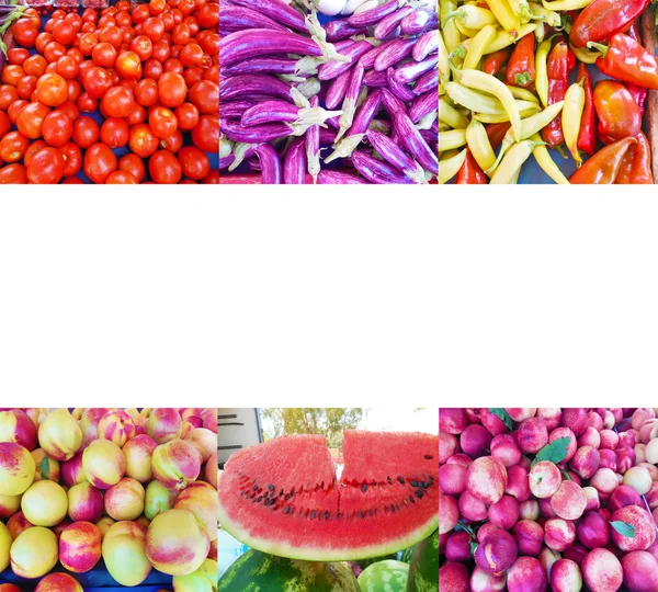 Collage de fotos de frutas y verduras —  Fotos de Stock