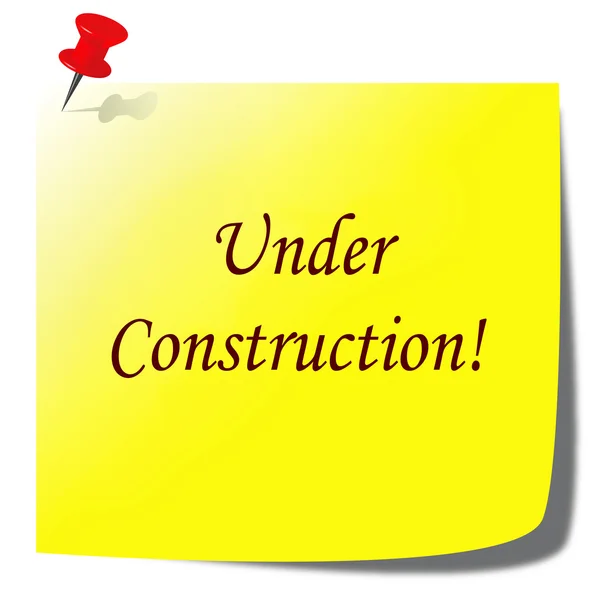 Under construction paper note — Stock Photo, Image
