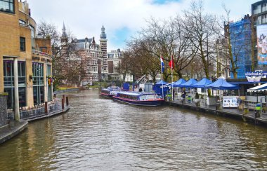 Amsterdam kanalları Holland peyzaj