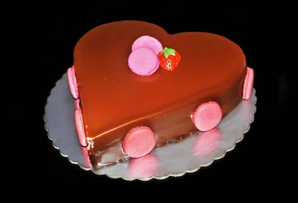 Gâteau aux fraises au chocolat — Photo