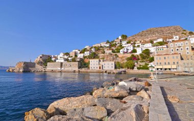 Hydra peyzaj Saoric Körfez Yunanistan