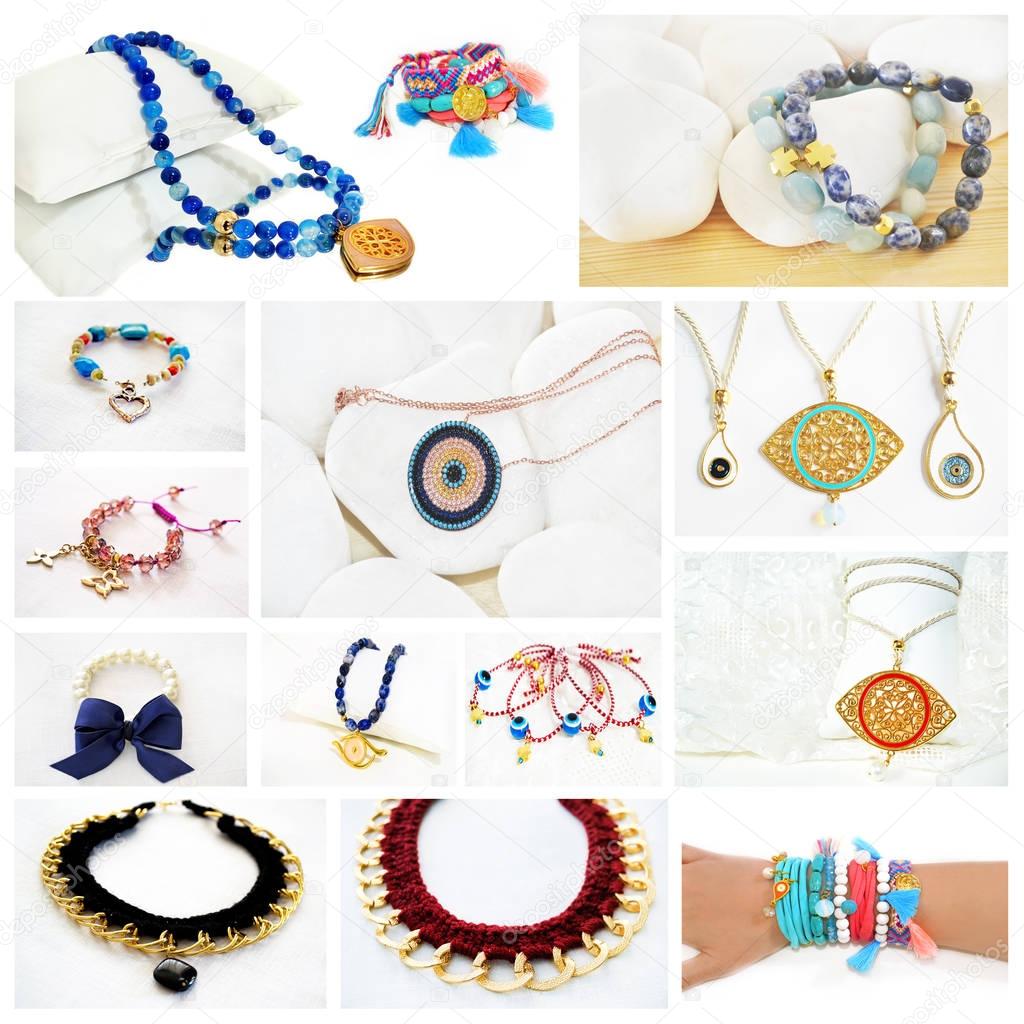 photo collage of greek jewelry 