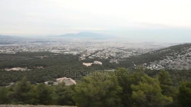 Parnes dağdan görüldüğü gibi Attica Yunanistan'ın panoramik manzara
