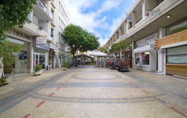 kaldırım Ledras sokak Lefkoşa Kıbrıs dükkanlarında ile