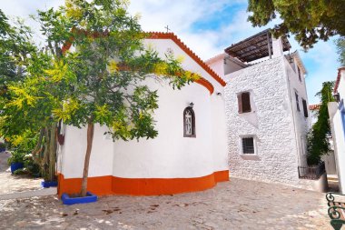 geleneksel kilisede Hydra Adası Yunanistan