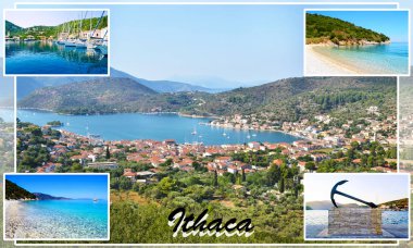 Ithaca Yunanistan fotoğraf kolaj