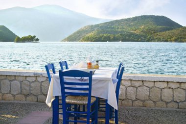 Ithaca Adası Yunanistan Yunan meyhanede