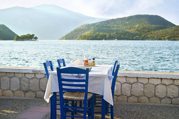greek tavern at Ithaca island Greece