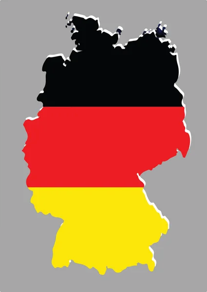 Allemagne vecteur de carte avec le drapeau allemand — Image vectorielle