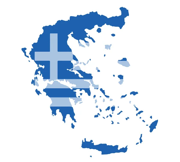 Grecia mappa vettoriale con la bandiera greca — Vettoriale Stock