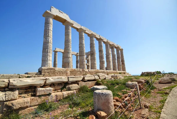 Templo de Poseidón en Cabo Sounion Grecia — Foto de Stock