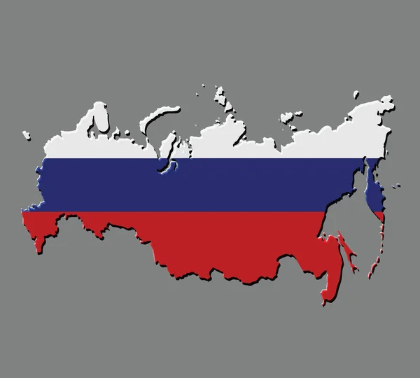 Rússia mapa vetor com a bandeira russa — Vetor de Stock