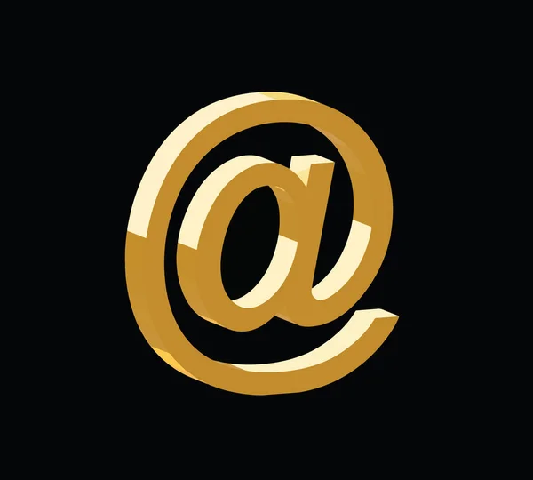 Golden 3d email symbol vector — Stock Vector