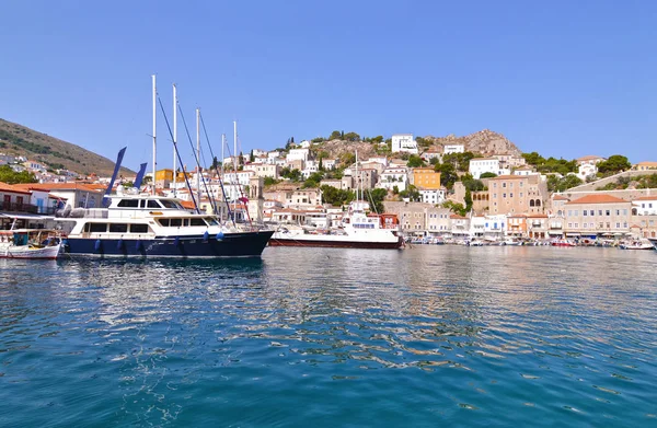 Krajobraz portu Hydra Sarońską Grecja — Zdjęcie stockowe