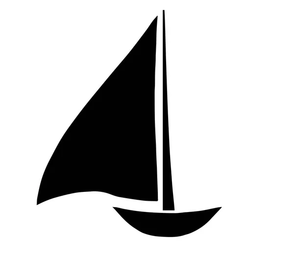 Zwarte zeilboot silhouet vector — Stockvector