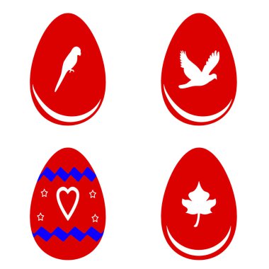 Kırmızı Paskalya yumurta şekiller vektör ile