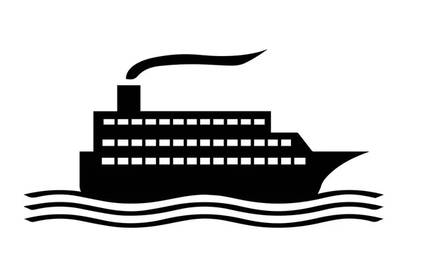 Cruise schip silhouet vector — Stockvector