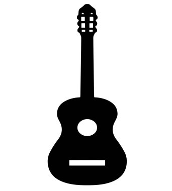 siyah siluet gitar vektör 