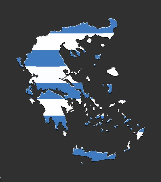Řecko mapa vektor s řeckou vlajku — Stockový vektor