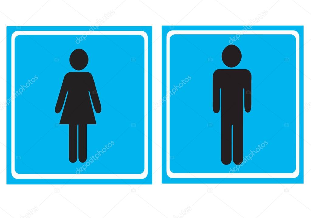 wc toilet icons - man and woman vector