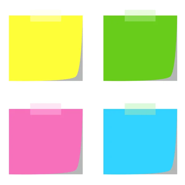 Birden çok renk vektör dört Not kağıtları — Stok Vektör