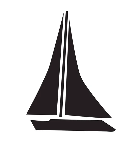 Zwarte zeilboot silhouet vector — Stockvector
