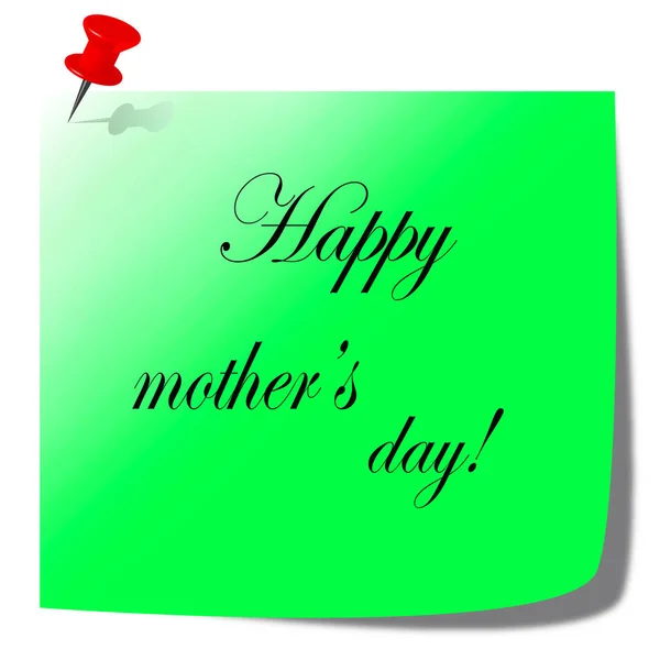 Happy mothers day written on green note post — Stock Photo, Image