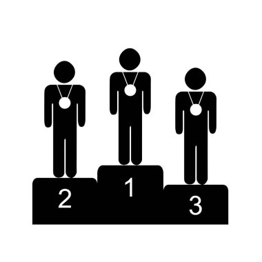 podyumda ayakta kazanan sporcular