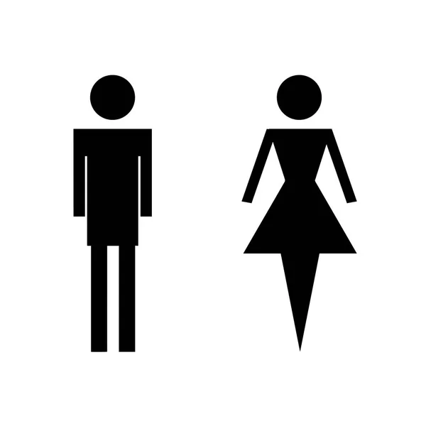 ไอคอนห้องน้ํา - เวกเตอร์ชายและหญิง — ภาพเวกเตอร์สต็อก