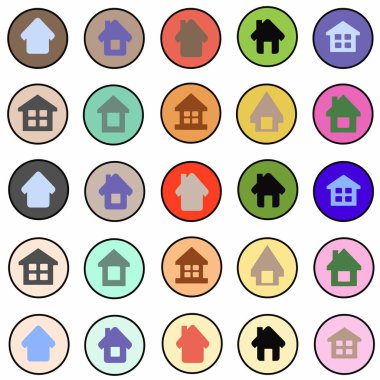 evler vektör ile renkli düğmeler  