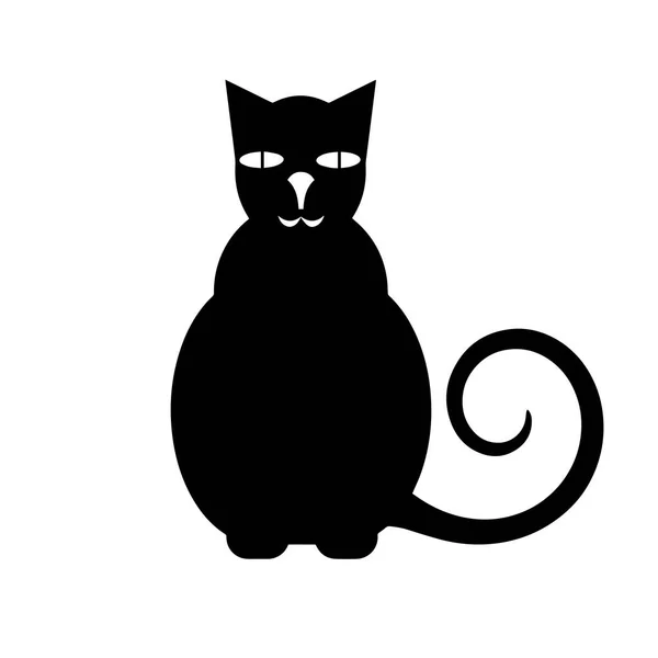 Schwarze Silhouette Katzenvektor — Stockvektor