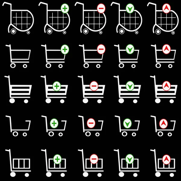 Shopping korg vektor set - online shopping cart — Stock vektor