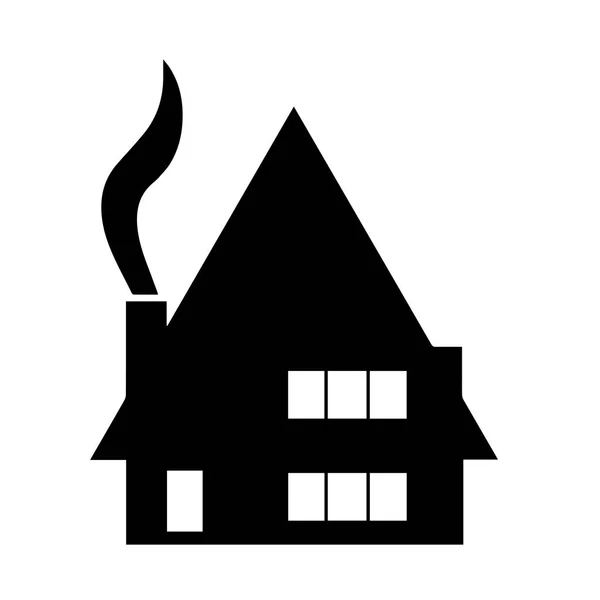 Maison noire silhouette vecteur — Image vectorielle