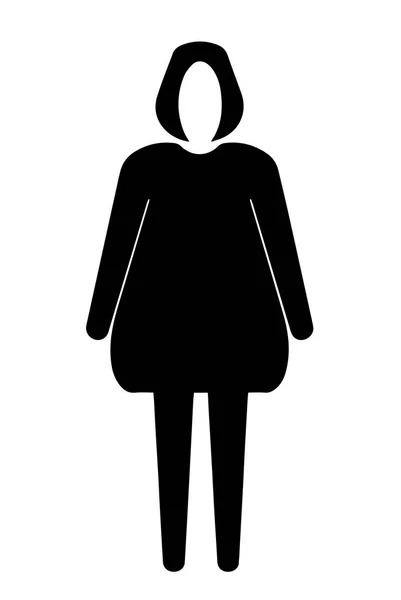 Gesichtslose Frauenfigur - schwarzer Silhouettenvektor — Stockvektor