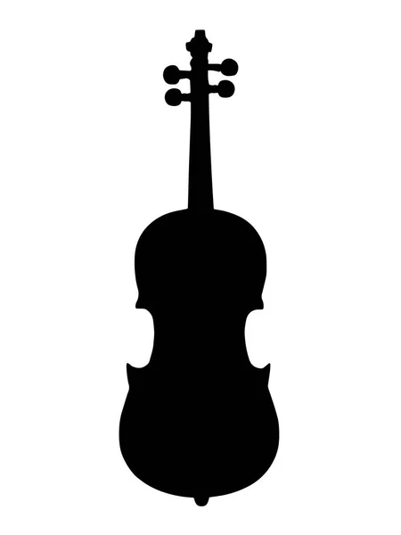 Silhouette nera violino strumento musicale vettore — Vettoriale Stock
