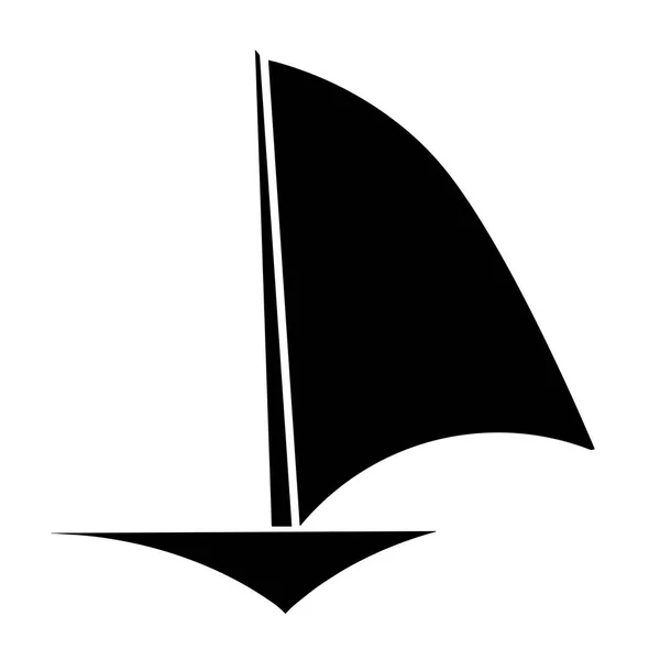 Zeilboot zwarte silhouet vector — Stockvector