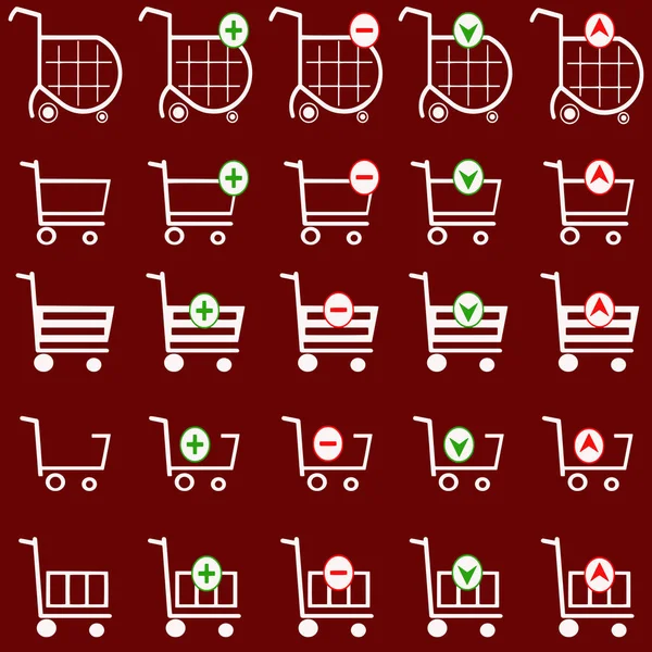 Shopping korg vektor set - online shopping cart — Stock vektor