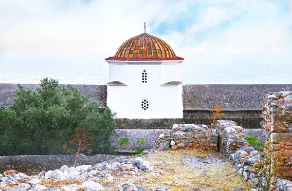 Kyrkan vid Greklands slott av Monemvasia Peloponnesos — Stockfoto
