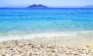 Ithaca Yunanistan kumsalda Gidaki