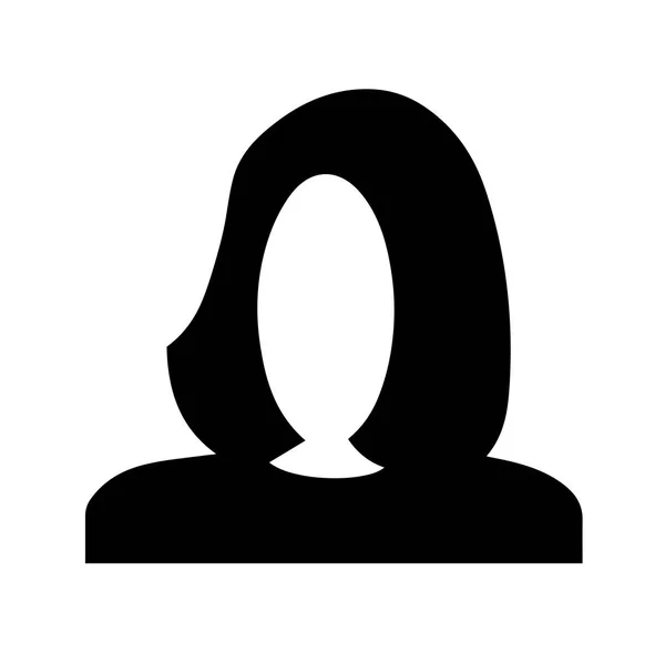 Zwarte silhouet anonieme vrouw figuur - vectorillustratie — Stockvector