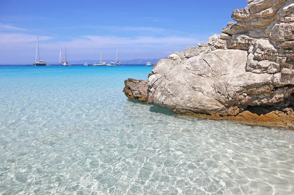 Spiaggia di Voutoumi Isola di Antipaxos Grecia — Foto Stock