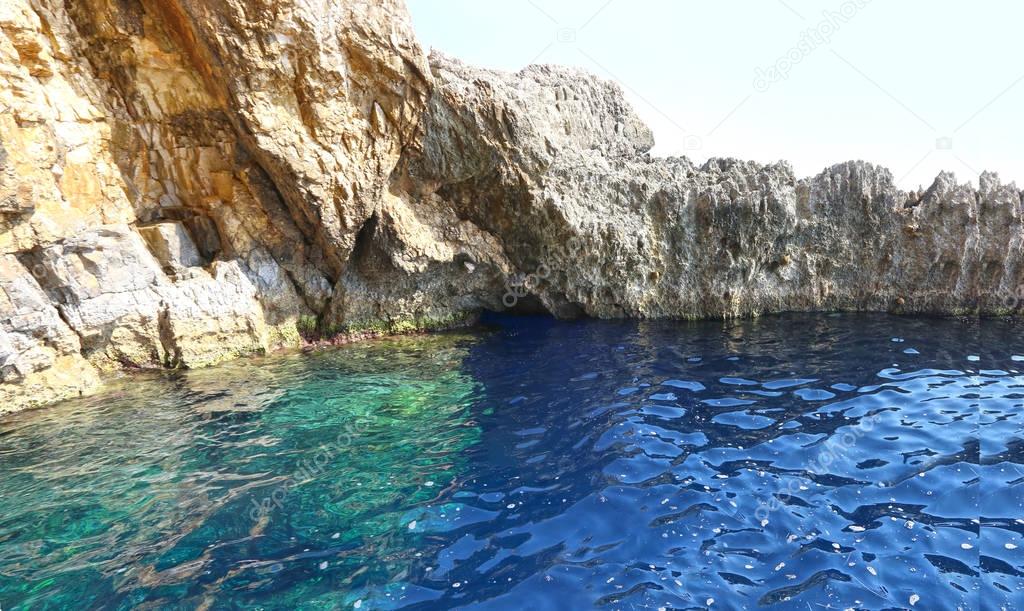 blue caves Paxos island Greece