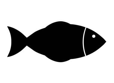 siyah siluet balık vektör