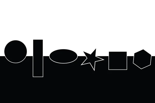 Zwart logo met geometrische vormen vector — Stockvector