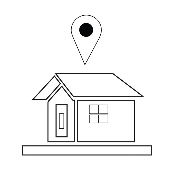 Icône de la maison avec vecteur de logo de navigation — Image vectorielle