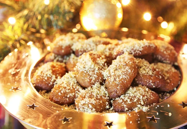 Grekiska Melomakarona Traditionella Julkakor Med Honung Och Nötter — Stockfoto