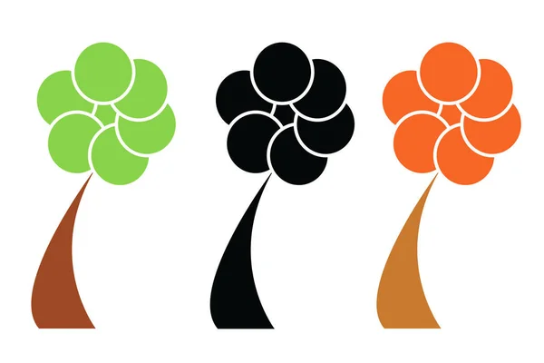 Tři stromy vektorové set - ekologie koncepce — Stockový vektor