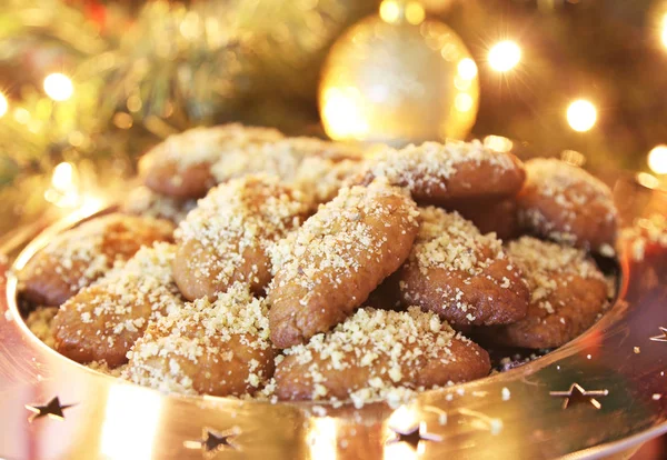 Grekiska Melomakarona Traditionella Julkakor Med Honung Och Nötter — Stockfoto